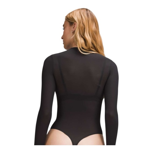 Lululemon Wundermost Nulu Mesh Long-Sleeve Crew Bodysuit Black XS (4) NWT - Picture 2 of 5